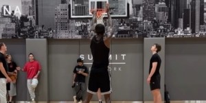 打磨技术短板！范德彪转发自己练罚球的视频 上赛季命中率仅55.6%